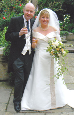 Matthew and Juliet on their wedding day